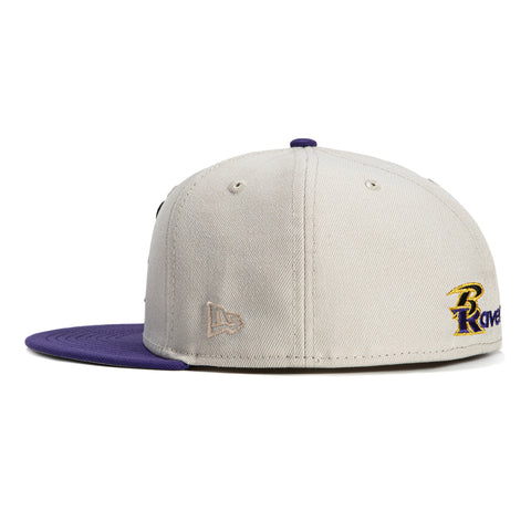 New Era 59Fifty City Stone Dome Baltimore Ravens Logo Patch Hat - Stone, Purple