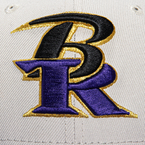 New Era 59Fifty City Stone Dome Baltimore Ravens Logo Patch Hat - Stone, Purple