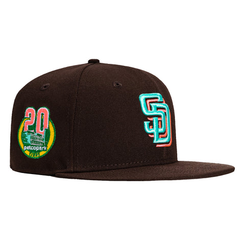 New Era 59Fifty San Diego Padres 20th Anniversary Stadium Patch City Hat - Brown, Mint, Magenta