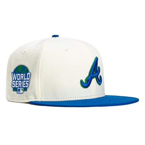 New Era 59Fifty Atlanta Braves 2021 World Series Patch Hat - White, Royal, Kelly