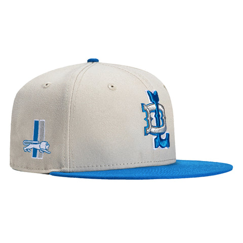 New Era 59Fifty City Stone Dome Detroit Lions Logo Patch Hat - Stone, Light Blue