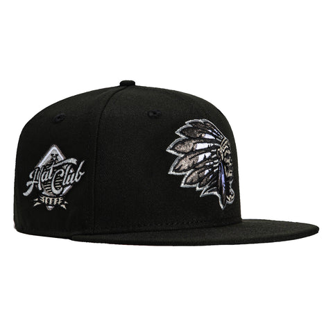 New Era 59Fifty Skull Chief Hat Club Logo Patch Hat - Black, White