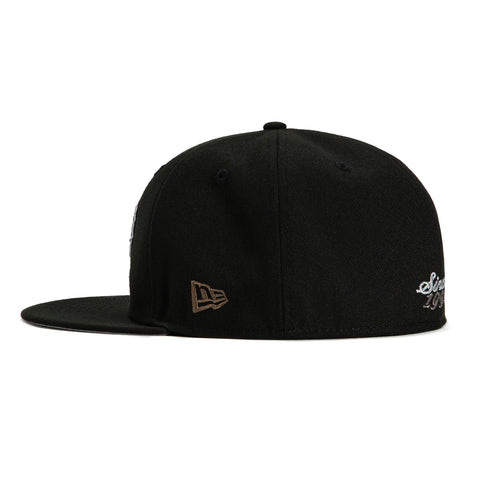 New Era 59Fifty Skull Chief Hat Club Logo Patch Hat - Black, White