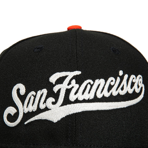 New Era 59Fifty Glow Chain Stitch San Francisco Giants 2010 World Series Patch Hat - Black