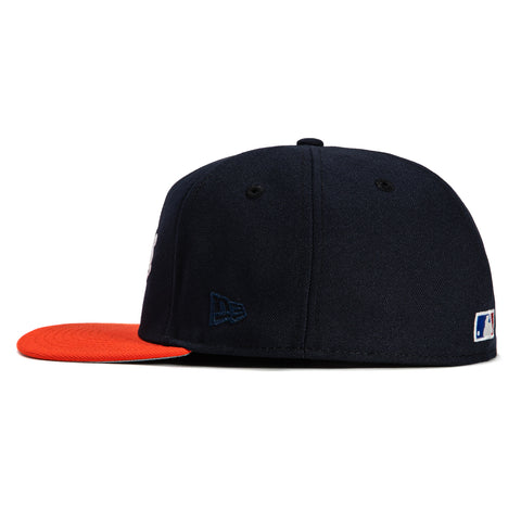 New Era 59Fifty Glow Chain Stitch Houston Astros 2022 World Series Patch Hat - Navy, Orange