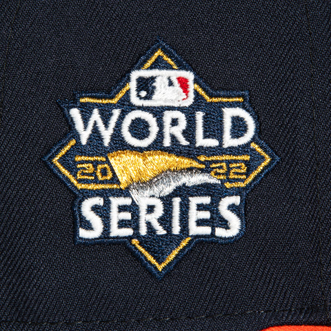 New Era 59Fifty Glow Chain Stitch Houston Astros 2022 World Series Patch Hat - Navy, Orange