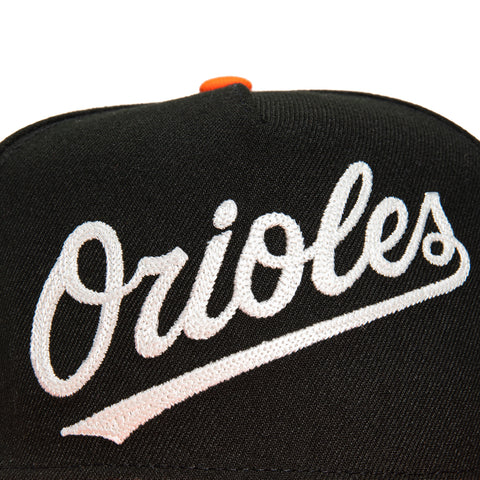 New Era 59Fifty Glow Chain Stitch Baltimore Orioles 1983 World Series Patch Hat - Black, Orange