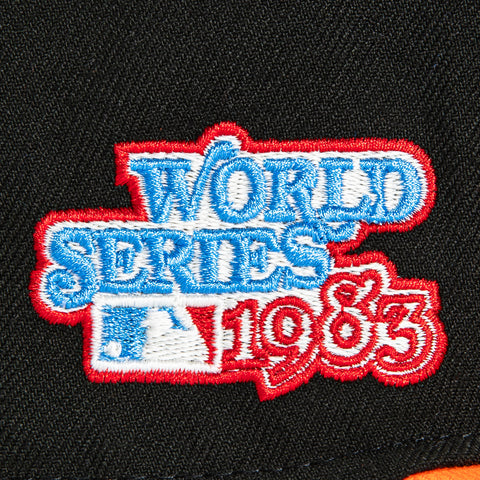 New Era 59Fifty Glow Chain Stitch Baltimore Orioles 1983 World Series Patch Hat - Black, Orange