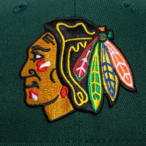 New Era 59Fifity Chicago Blackhawks 2015 Stanley Cup Champions Patch Hat - Green