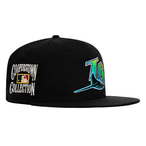 New Era 59Fifty Tampa Bay Rays Cooperstown Collection Patch Hat - Black