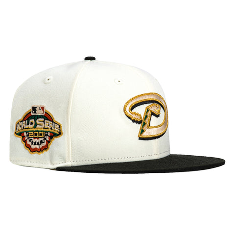 New Era 59Fifty Arizona Diamondbacks 2001 World Series Patch D Hat - White, Black, Metallic Gold