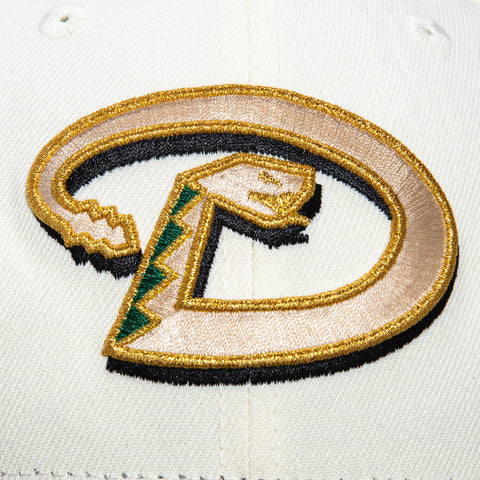 New Era 59Fifty Arizona Diamondbacks 2001 World Series Patch D Hat - White, Black, Metallic Gold