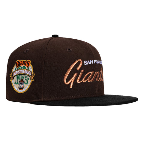 New Era 59Fifty San Francisco Giants 1984 All Star Game Patch Script Hat - Brown, Black, Metallic Copper