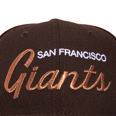 New Era 59Fifty San Francisco Giants 1984 All Star Game Patch Script Hat - Brown, Black, Metallic Copper