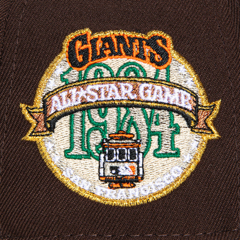 New Era 59Fifty San Francisco Giants 1984 All Star Game Patch Script Hat - Brown, Black, Metallic Copper