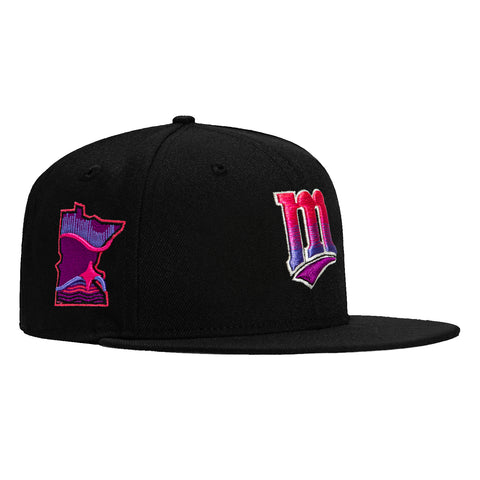 New Era 59Fifty Minnesota Twins City Patch Alternate M Gradient Hat - Black, Infrared, Purple