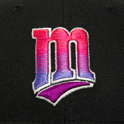 New Era 59Fifty Minnesota Twins City Patch Alternate M Gradient Hat - Black, Infrared, Purple