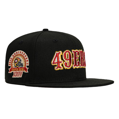 New Era 59Fifty San Francisco 49ers 30th Anniversary Champions Patch Word Hat - Black