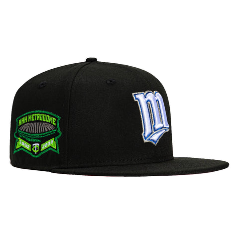 New Era 59Fifty Minnesota Twins Metrodome Patch M Hat - Black, White, Metallic Silver, Royal