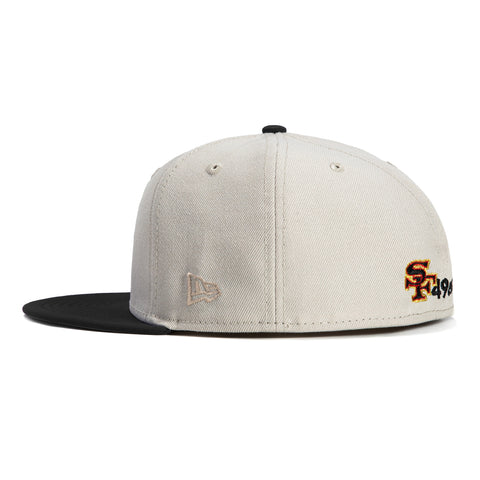 New Era 59Fifty City Stone Dome San Francisco 49ers Logo Patch Hat - Stone, Black