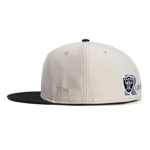 New Era 59Fifty City Stone Dome Las Vegas Raiders Logo Patch Hat - Stone, Black