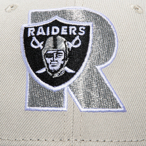 New Era 59Fifty City Stone Dome Las Vegas Raiders Logo Patch Hat - Stone, Black