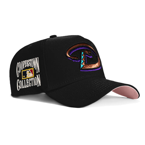 New Era 9Forty A-Frame Arizona Diamondbacks Cooperstown Collection Patch D Snapback Hat - Black