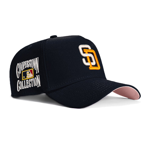 New Era 9Forty A-Frame San Diego Padres Cooperstown Collection Patch Snapback Hat - Navy