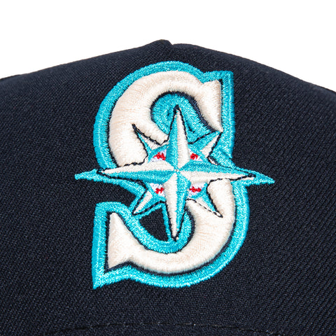 New Era 9Forty A-Frame Seattle Mariners Cooperstown Collection Patch Snapback Hat - Navy