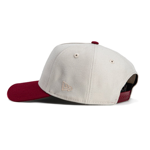 New Era 9Forty A-Frame Arizona Diamondbacks Inaugural Patch Script Snapback Hat - Stone, Cardinal