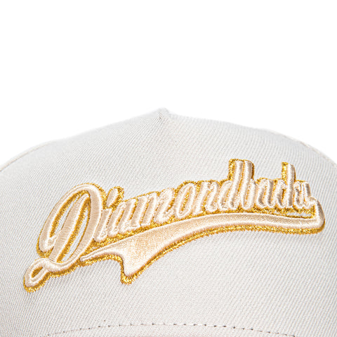 New Era 9Forty A-Frame Arizona Diamondbacks Inaugural Patch Script Snapback Hat - Stone, Cardinal