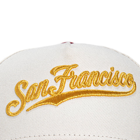 New Era 9Forty A-Frame San Francisco Giants 2012 World Series Champions Patch Script Snapback Hat - Stone, Cardinal