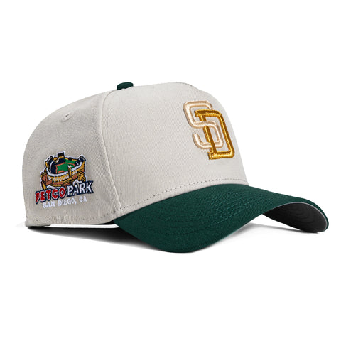 New Era 9Forty A-Frame San Diego Padres Petco Park Patch Snapback Hat - Stone, Green