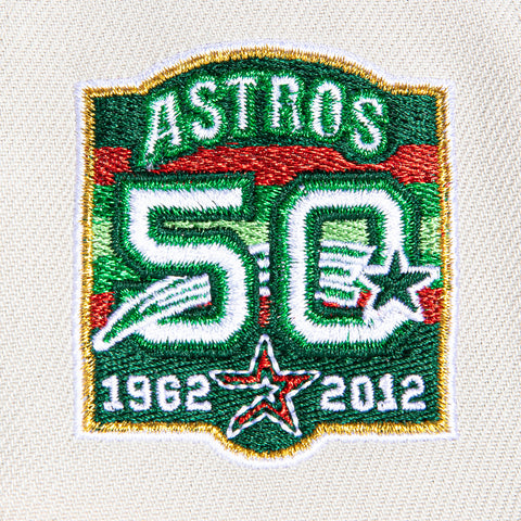 New Era 9Forty A-Frame Houston Astros 50th Anniversary Patch Script Snapback Hat - Stone, Green