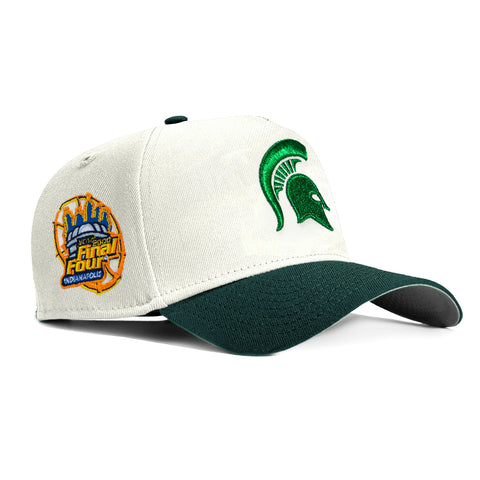 New Era 9Forty A-Frame Michigan State Spartans 2000 Final Four Patch Snapback Hat - White, Green