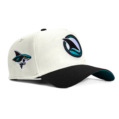 New Era 9Forty A-Frame San Jose Sharks Logo Patch Alternate Snapback Hat - White, Black