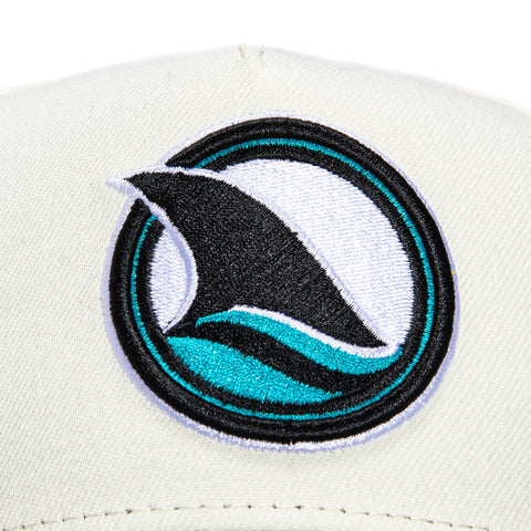 New Era 9Forty A-Frame San Jose Sharks Logo Patch Alternate Snapback Hat - White, Black