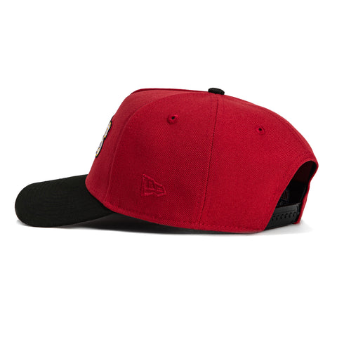 New Era 9Forty A-Frame San Francisco 49ers 60th Anniversary Patch Word Snapback Hat - Cardinal, Black