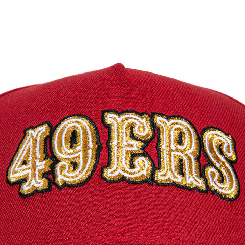 New Era 9Forty A-Frame San Francisco 49ers 60th Anniversary Patch Word Snapback Hat - Cardinal, Black