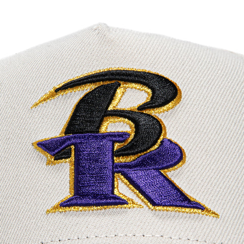 New Era 9Forty A-Frame City Stone Dome Baltimore Ravens Logo Patch Hat - Stone, Purple