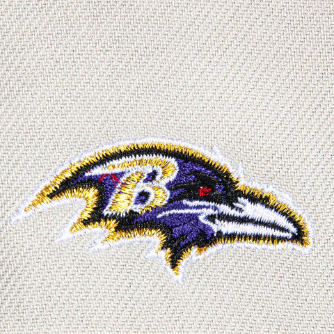 New Era 9Forty A-Frame City Stone Dome Baltimore Ravens Logo Patch Hat - Stone, Purple