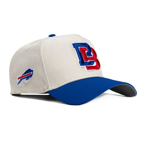 New Era 9Forty A-Frame City Stone Dome Buffalo Bills Logo Patch Hat - Stone, Royal