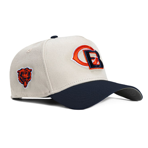 New Era 9Forty A-Frame City Stone Dome Chicago Bears Logo Patch Hat - Stone, Navy