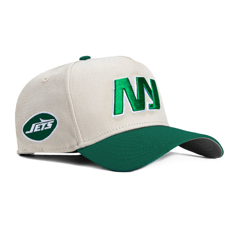 New Era 9Forty A-Frame City Stone Dome New York Jets Logo Patch Hat - Stone, Green