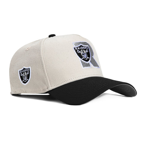 New Era 9Forty A-Frame City Stone Dome Las Vegas Raiders Logo Patch Hat - Stone, Black