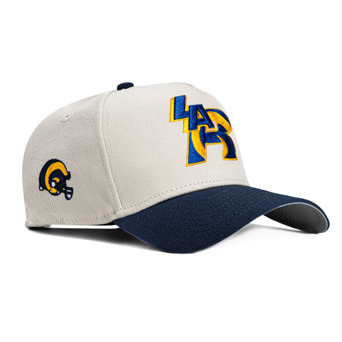 New Era 9Forty A-Frame City Stone Dome Los Angeles Rams Logo Patch Hat - Stone, Navy