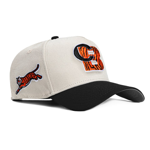 New Era 9Forty A-Frame City Stone Dome Cincinnati Bengals Logo Patch Hat - Stone, Black