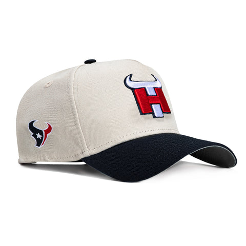 New Era 9Forty A-Frame City Stone Dome Houston Texans Logo Patch Hat - Stone, Navy