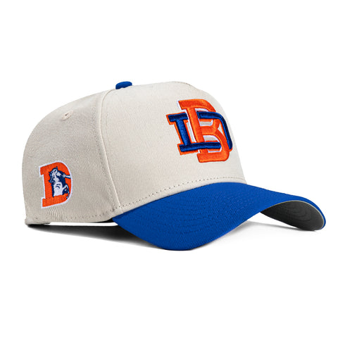 New Era 9Forty A-Frame City Stone Dome Denver Broncos Logo Patch Hat - Stone, Royal