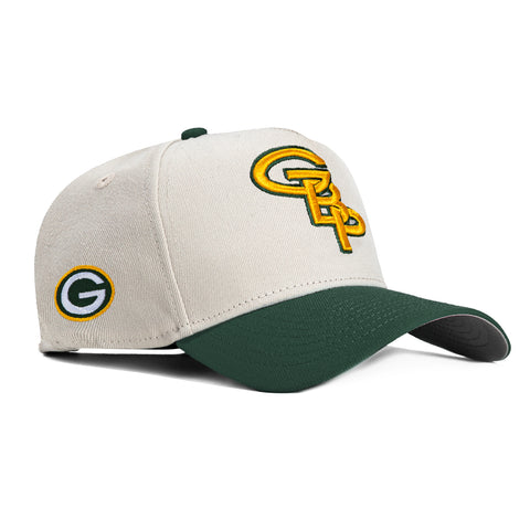 New Era 9Forty A-Frame City Stone Dome Green Bay Packers Logo Patch Hat - Stone, Green